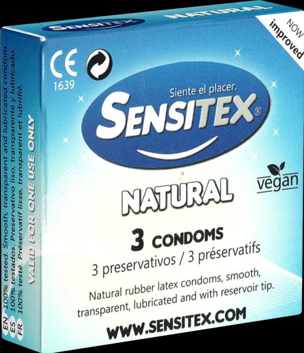 Sensitex «Natural» 3 natürliche und vegane Kondome aus Spanien (3 Stk.)
