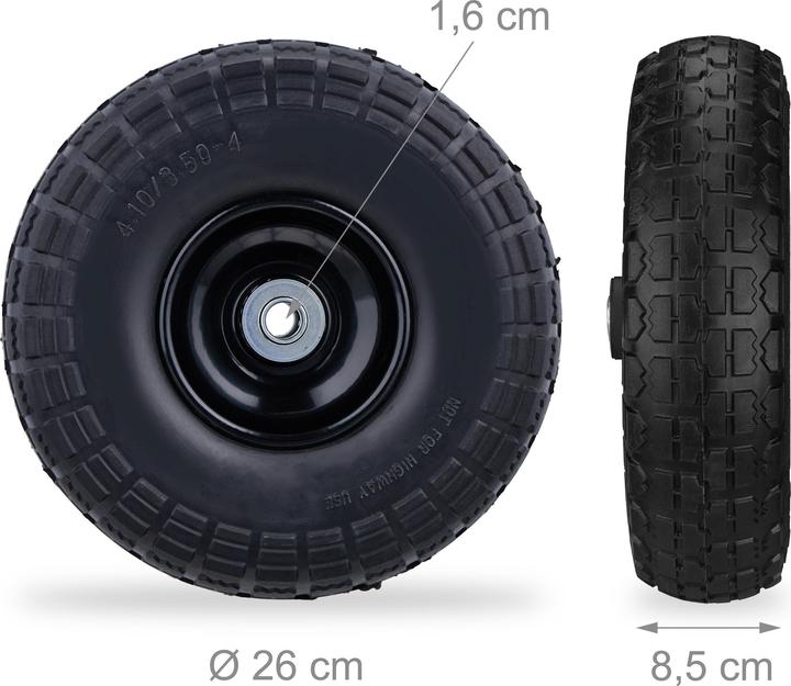 Produktbild Relaxdays 4x Sackkarrenrad (150 kg)