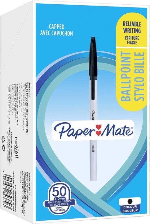 Image du produit Paper Mate Stylo à bille Tuck M (Noir / Blanc, 50 x)