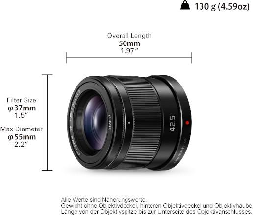 Image du produit Panasonic 42,5mm f/1,7 ASPH. puissance O.I.S. (Micro Four Thirds, Micro Four Thirds)