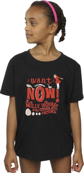 Actual product image Willy Wonka & the Chocolate Factory Girls Verruca Salt I Want It Now Cotton T-Shirt (128)