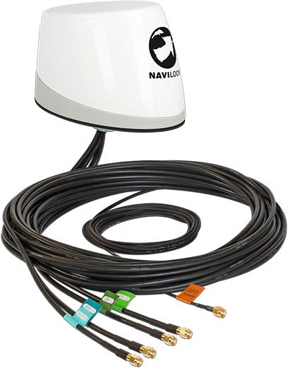 Produktbild Delock Navilock NL-400 Multiband GNSS LTE-MIMO WLAN-MIMO IEEE 802.11 ac/a/h/b/g/n Antenne 5 x RP-SMA omnidi