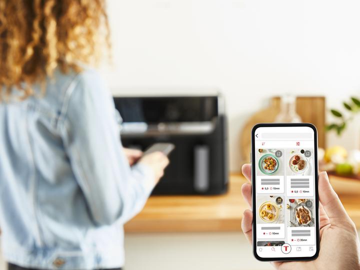 Actual product image Tefal EY9018 Dual Easy Fry Doppelkammer Heissluftfritteuse