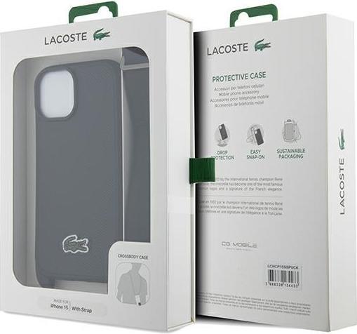 Produktbild Lacoste LCHCP15SSPVCK iPhone 15 / 14 / 13 6.1" czarny/black hardcase Iconic Petit Pique Crossbody (Apple iPhone 15)