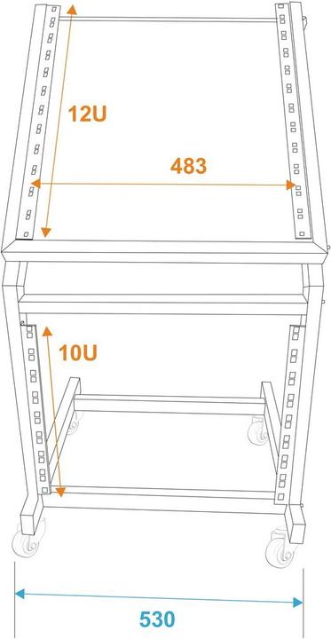 Produktbild Omnitronic Rackwagen 12HE/10HE schwenkbar auf Rollen (19" Rack)