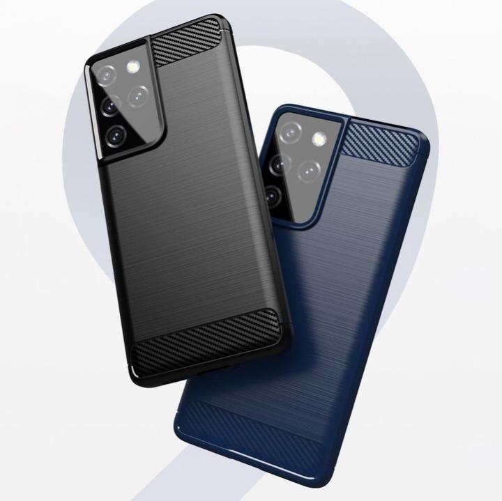 Produktbild Hurtel Carbon Case Flexible Cover TPU Case for Samsung Galaxy S21 Ultra 5G black (Samsung Galaxy S21 Ultra 5G)