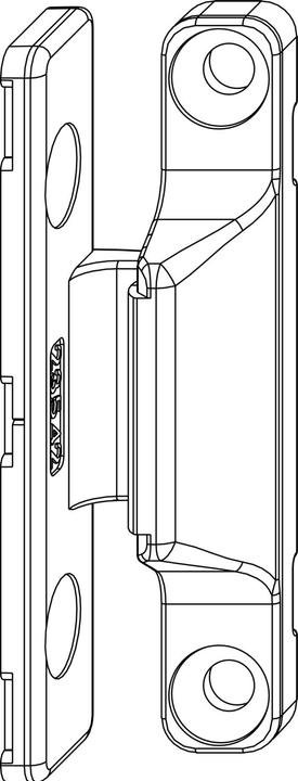Maco Press-on catch, wooden sash and frame part, silver (52389)