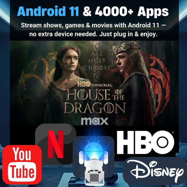 Immagine prodotto Limoff 4K Mini Projektor mit Android 11 & Bluetooth 5.2 (160 lm)