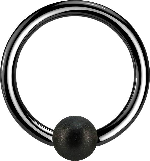 Produktbild Star Piercing Micro Ball Closure Ring schwarz gesprenkelt (ohne Messing, Chirurgenstahl 316L)