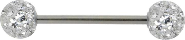 Bijouteria Zungenpiercing (Chirurgenstahl 316L, Epoxiharz, Kristall)