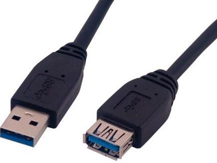 Produktbild MCL USB 3.0 M/FM 5m USB Kabel USB 3.2 Gen 1 (3.1 Gen 1) USB A Schwarz (5 m, USB 3.2 Gen 1)
