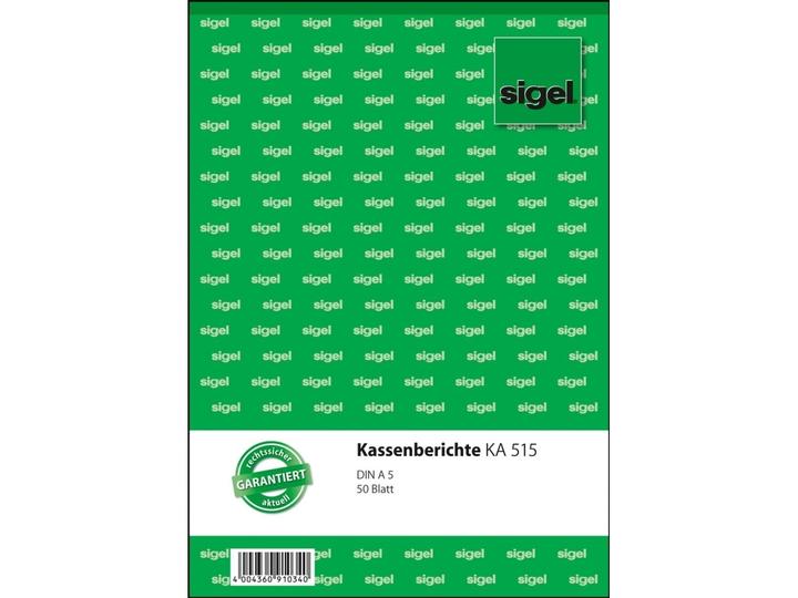 Produktbild Sigel Kassenbericht Formular Papierformat: DIN A5 Anzahl der Durchschläge: 1 Durchschlag (50 x)