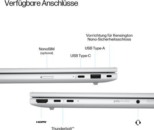 Immagine prodotto HP EliteBook 8 G1i 16 inch Notebook AI PC (16", Intel Core Ultra 7 255U, 32 GB, 1000 GB, DE)