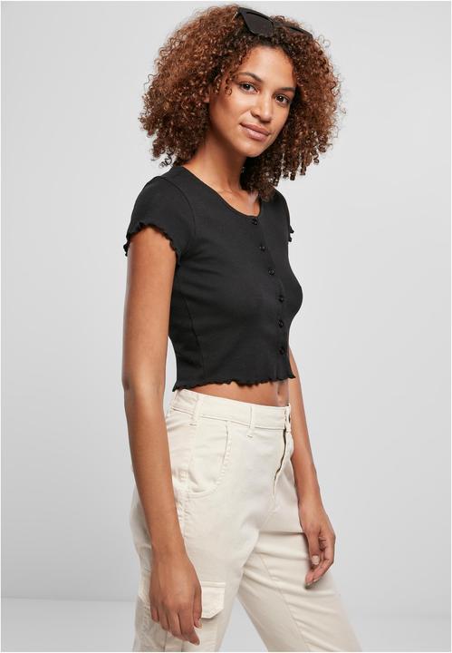Produktbild Urban Classics Ladies Cropped Button Up Rib Tee (M)