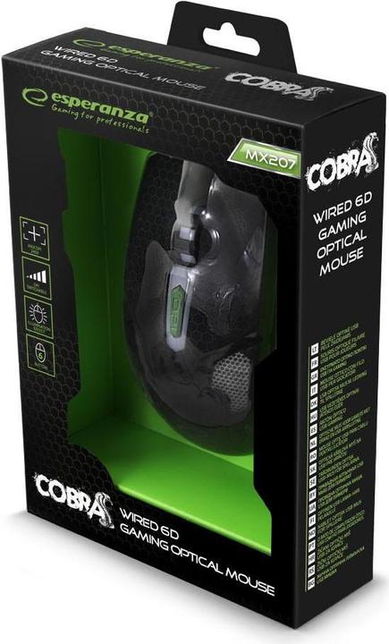 Actual product image Esperanza Gaming mouse MX207 Cobra EGM207G Green (Cable)