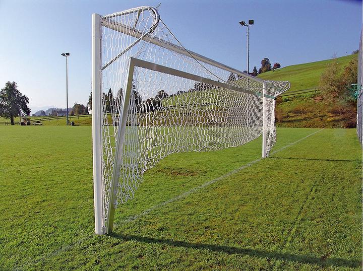 Sport-Thieme Hochklappbarer Alu-Bodenrahmen Modell Bundesliga, für Grossfeldtore 7,32x2,44 m