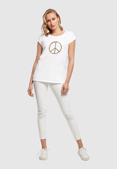 Produktbild Merchcode Peace Multicolor with Ladies Extended Shoulder Tee - 161399 (XS)
