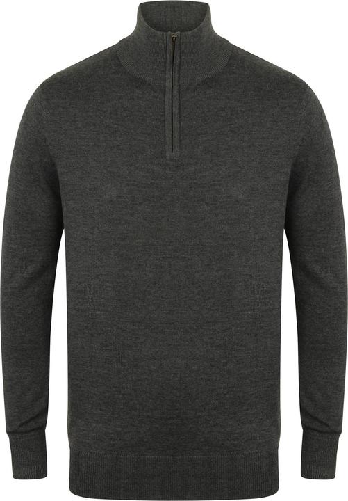Henbury 14 Zip Langarm Pullover