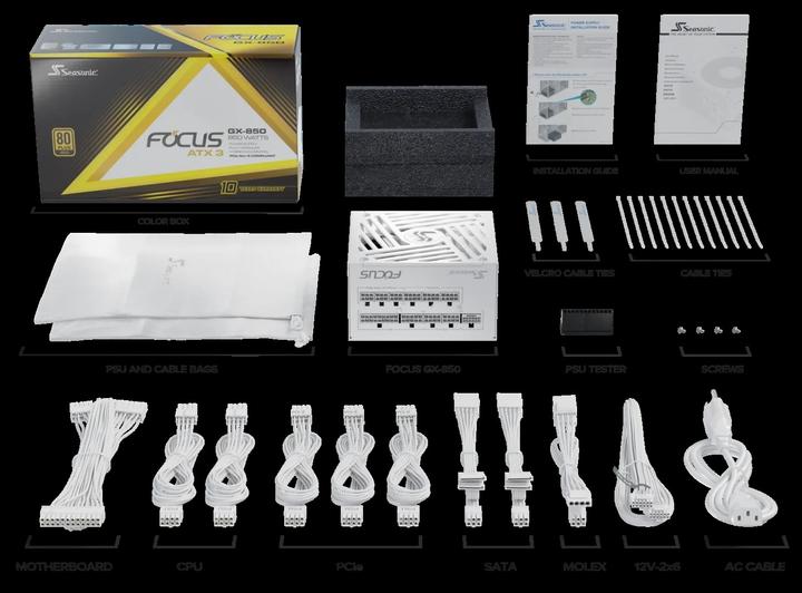 Productafbeelding Seasonic Focus GX-850 V4 850W ATX3.0 wit (850 W)