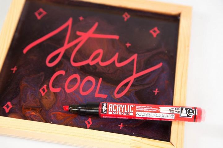 Actual product image Pebeo Acrylic Marker Medium Angular Tip 4mm (Red, 4 mm)
