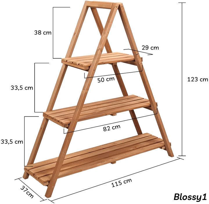Produktbild Needs&Wants Grosses Blumenregal "Blossy1" mit 3 Etagen, Tanne (braun)