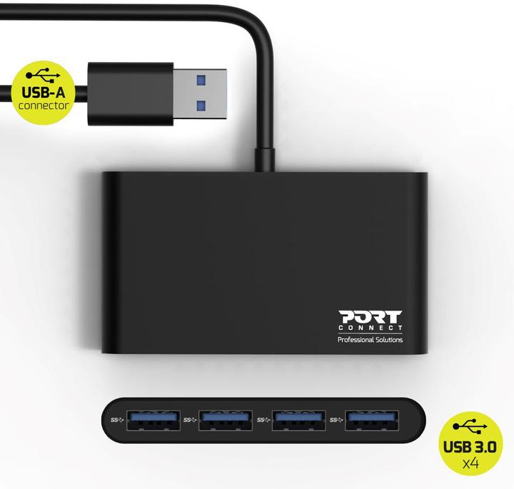 Actual product image Port Designs USB 3.0 hub (USB-A, 4 Ports)