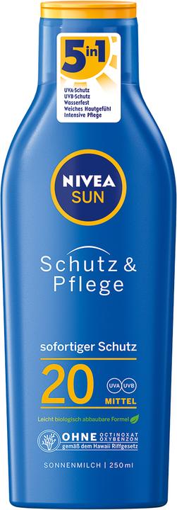 NIVEA 85605 Zonnebrandcrème/nazonneproduct Zonnemelk Volwassenen (Zonnemelk, SPF 20, 250 ml)
