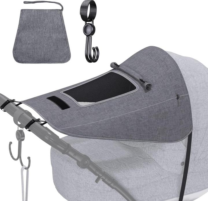 Actual product image Reer Kinderwagen Sonnensegel mit Fenster, Grau