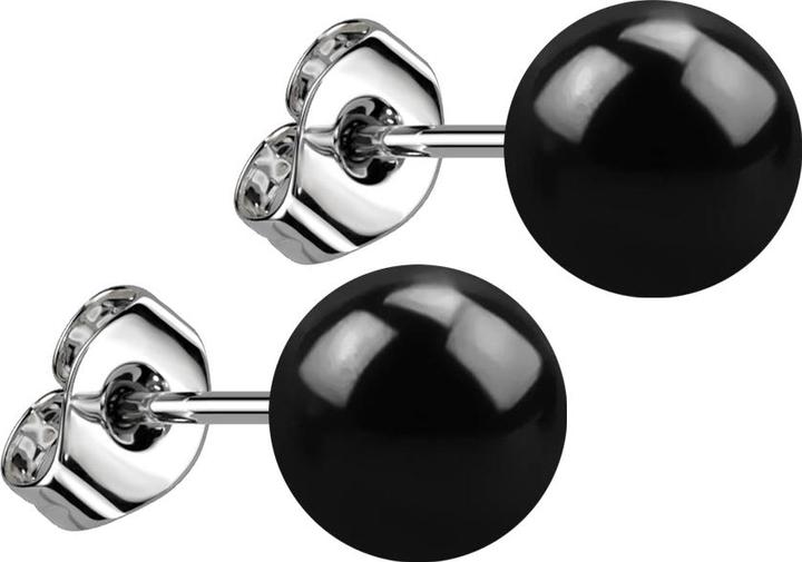 Immagine prodotto Star Piercing Perno all'orecchio con pallina nera (senza ottone, Acciaio chirurgico 316L)