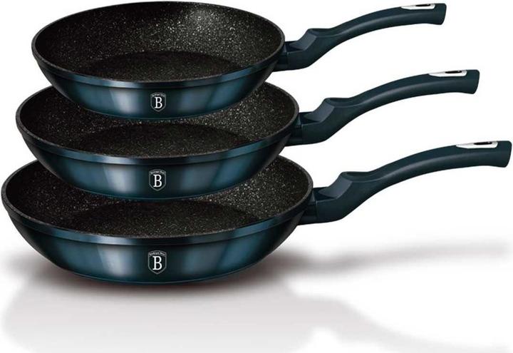 Actual product image BerlingerHaus AQUAMARINE BH-6177 3 GRANITE FRYER SET (Pan set + pot set, Aluminium)