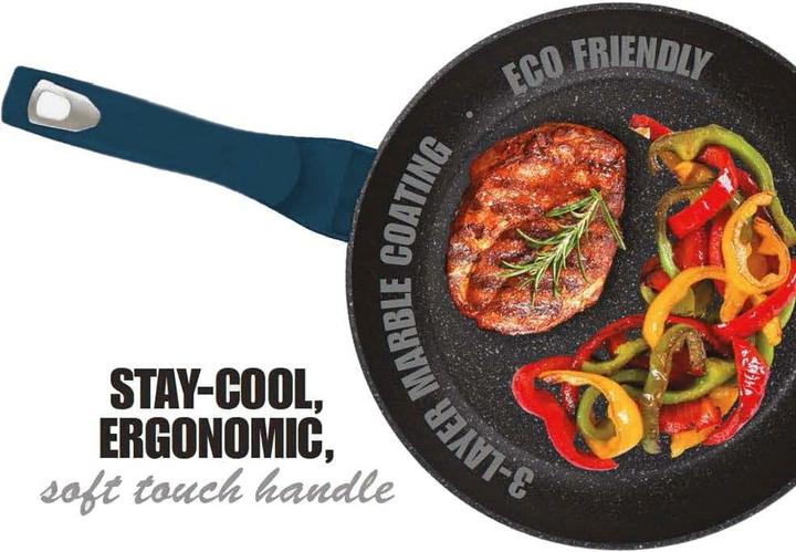 Actual product image BerlingerHaus AQUAMARINE BH-6177 3 GRANITE FRYER SET (Pan set + pot set, Aluminium)