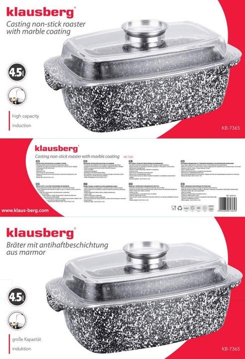 Immagine prodotto Klausberg Teglia in ceramica 32 cm con coperchio KB-7365 (Pirofila + casseruola, Alluminio pressofuso)