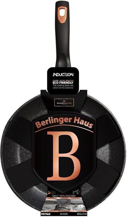 Immagine prodotto BerlingerHaus GRANITE FRY 28cm Nero ROSE BH-1635 (Padella per friggere, Alluminio)