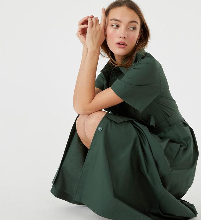 Image du produit La Redoute Collections Robe chemisier avec ceinture à nouer (40)