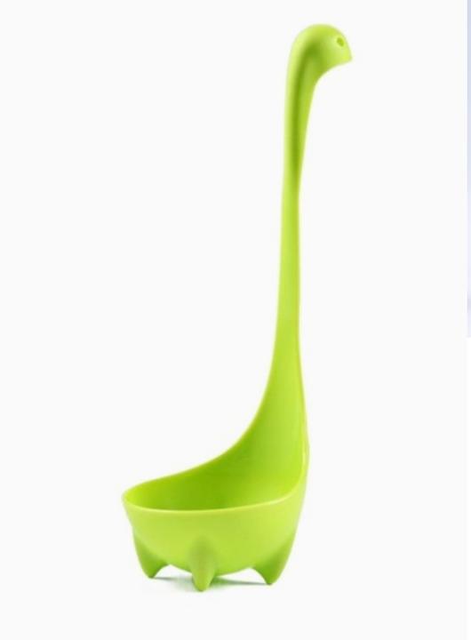 Actual product image Ototo Nessie soup spoon dinosaur shape green
