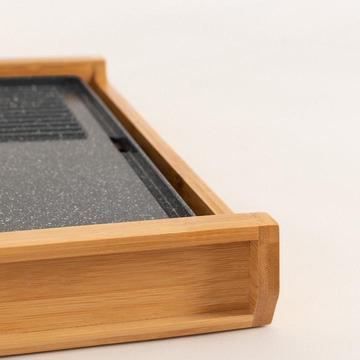 Immagine prodotto Create STONE FLAT BAMBOO - Piastra grill elettrica da 1800W