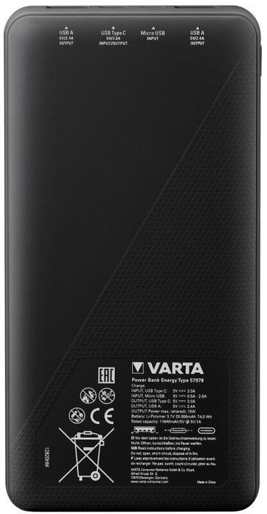 Actual product image Varta Energy 20000 (20000 mAh, 15 W, 74 Wh)