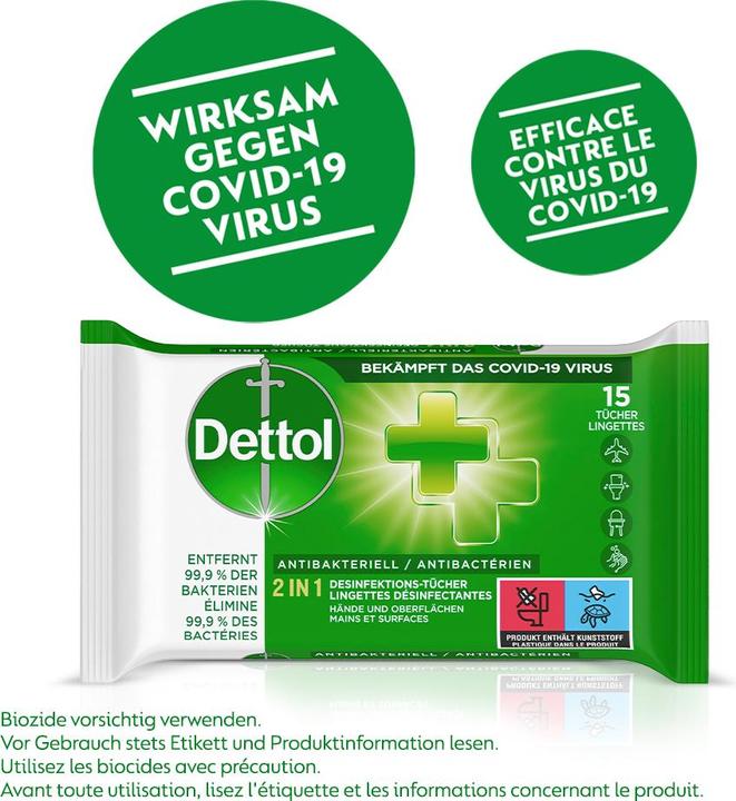 Produktbild Dettol 2in1 Desinfektions-Tücher