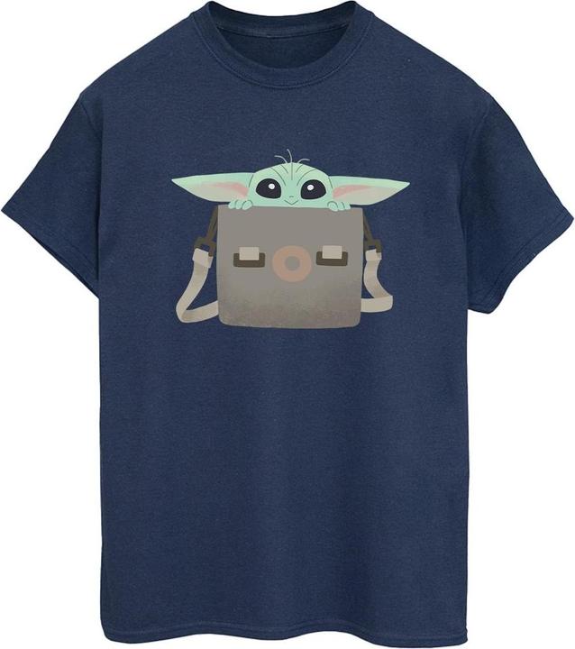 Actual product image Star Wars Womens/Ladies The Mandalorian Grogu Luggage Cotton Boyfriend T-Shirt (L)