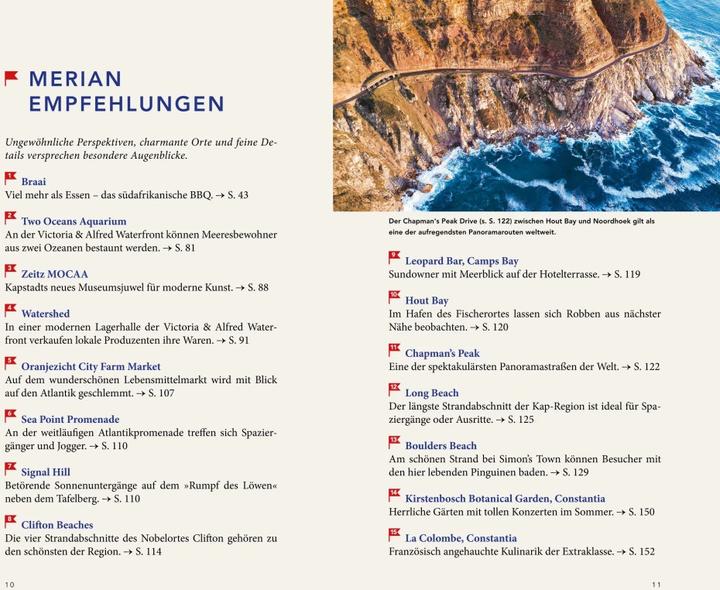 Actual product image MERIAN Reiseführer Kapstadt mit Winelands & Garden Route (German, Sandra Vartan, 2021)