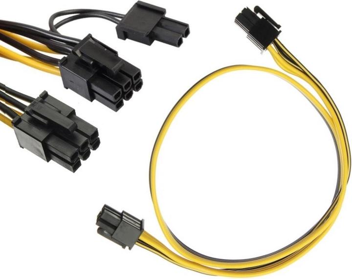 Image du produit PowerGuard Câble d'alimentation GPU PCI-E 6 broches (mâle) vers 8 broches (mâle) 0.5m