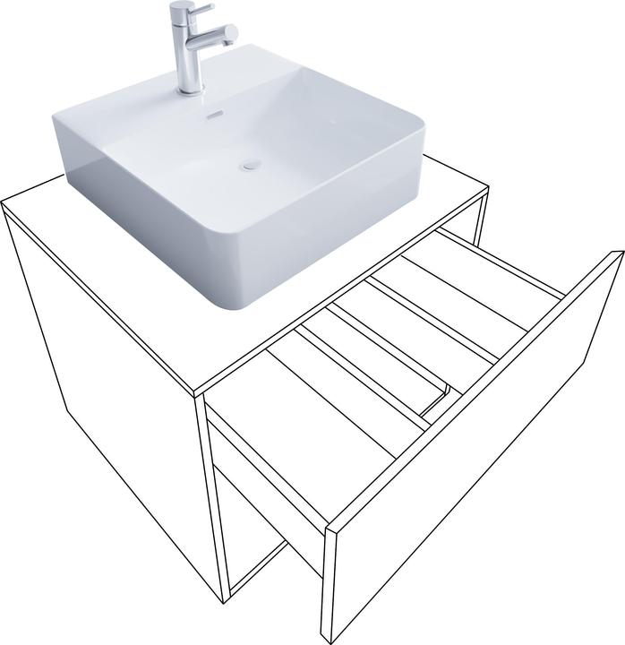 Immagine prodotto VCM Blocco bagno 2 pezzi cassetto lavabo "Lendas II" mobili da bagno