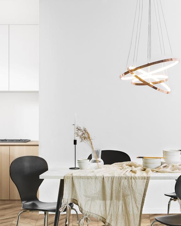 Productafbeelding Beliani Hanglamp LED roségoud 3 ringen ATREK (E27, 2962 lm)
