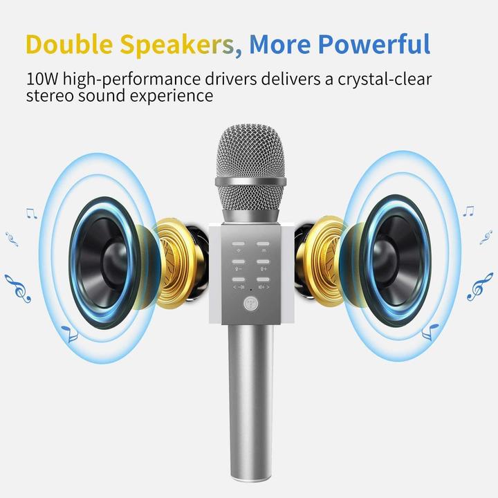 Actual product image Tosing Bluetooth Karaoke Microphone 008, Silver