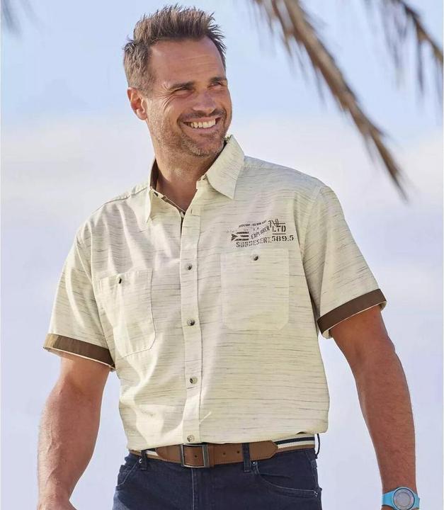 Produktbild Atlas For Men Hemd Sahara in geflammter Optik (XXL)
