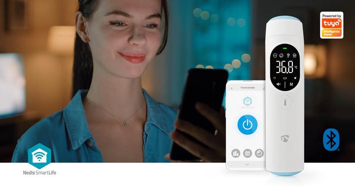 Produktbild Nedis SmartLife Infrarotthermometer | LED-Anzeige | Ohr / Stirn | Weiss (Ohr, Stirn)