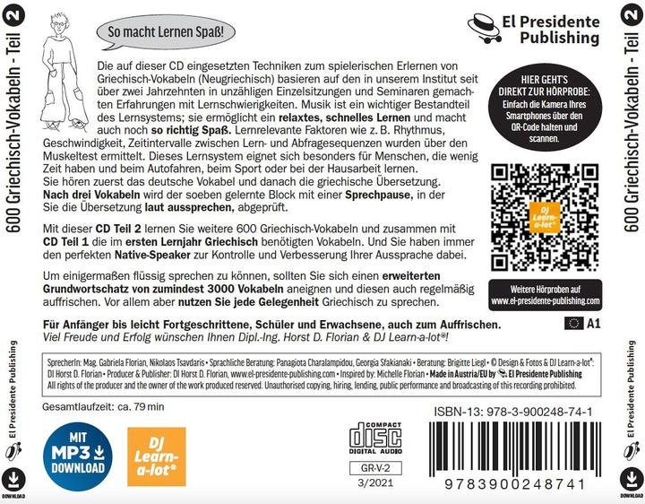 Image du produit 600 Griechisch-Vokabeln.A1.2.CD.GR-V-2 (Grec, Horst D. Florian, 2020)
