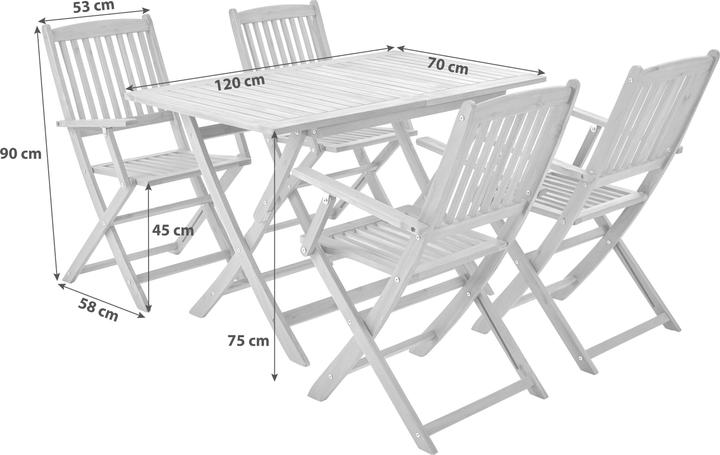 Produktbild Lipo Borkum Akazie 5-Teilig (120 cm)