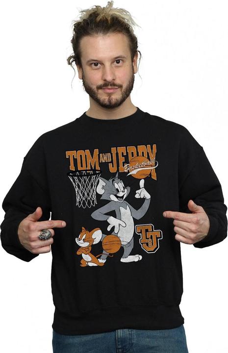 Actual product image Tom & Jerry Mens Spinning Basketball Cotton Sweatshirt (S)