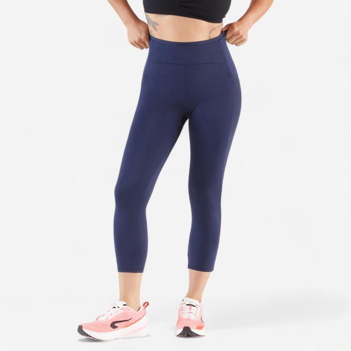 Actual product image Kiprun Lauftights 3/4 Damen atmungsaktiv - Run 500 Comfort marineblau (W33/L31)